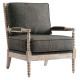 Grey Fabric Distressed Spindle Frame Accent Arm Chair